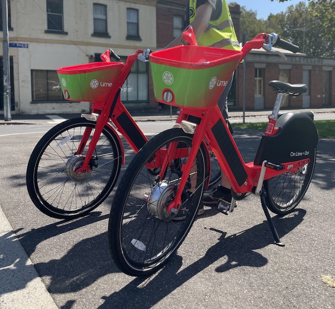 Lime ebikes being distributed across Melbourne