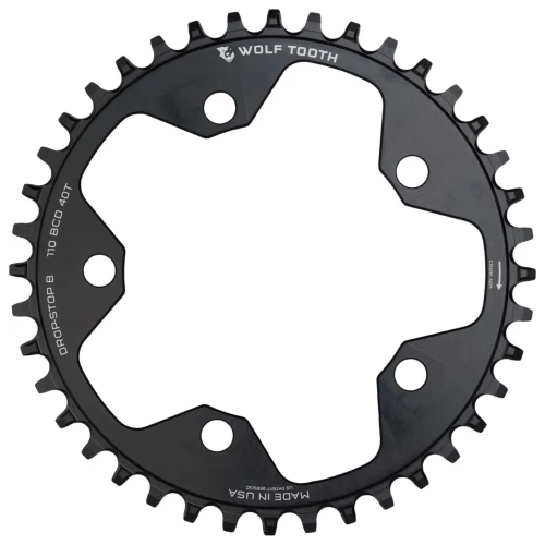 Wolf Tooth CX 110BCD Drop-Stop B 5-Bolt Black Chainring